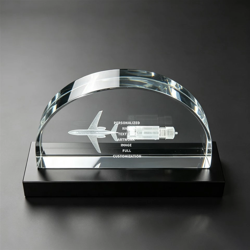 Custom Arch Crystal Glass Desk Trophy factory