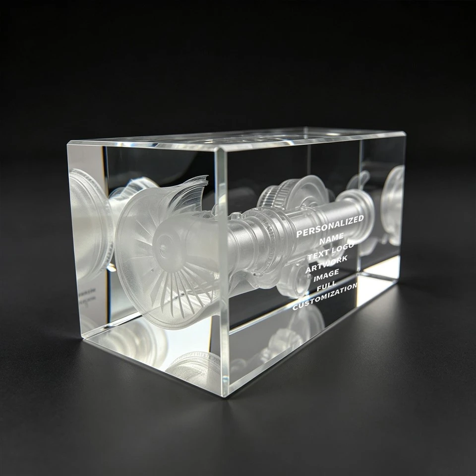 Personalized Turbine Crystal Glass Desk Award factory